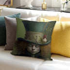 The Mad Hatter - Alice in Wonderland Collection Soft Ultra-Soft Texture Throw Pillow