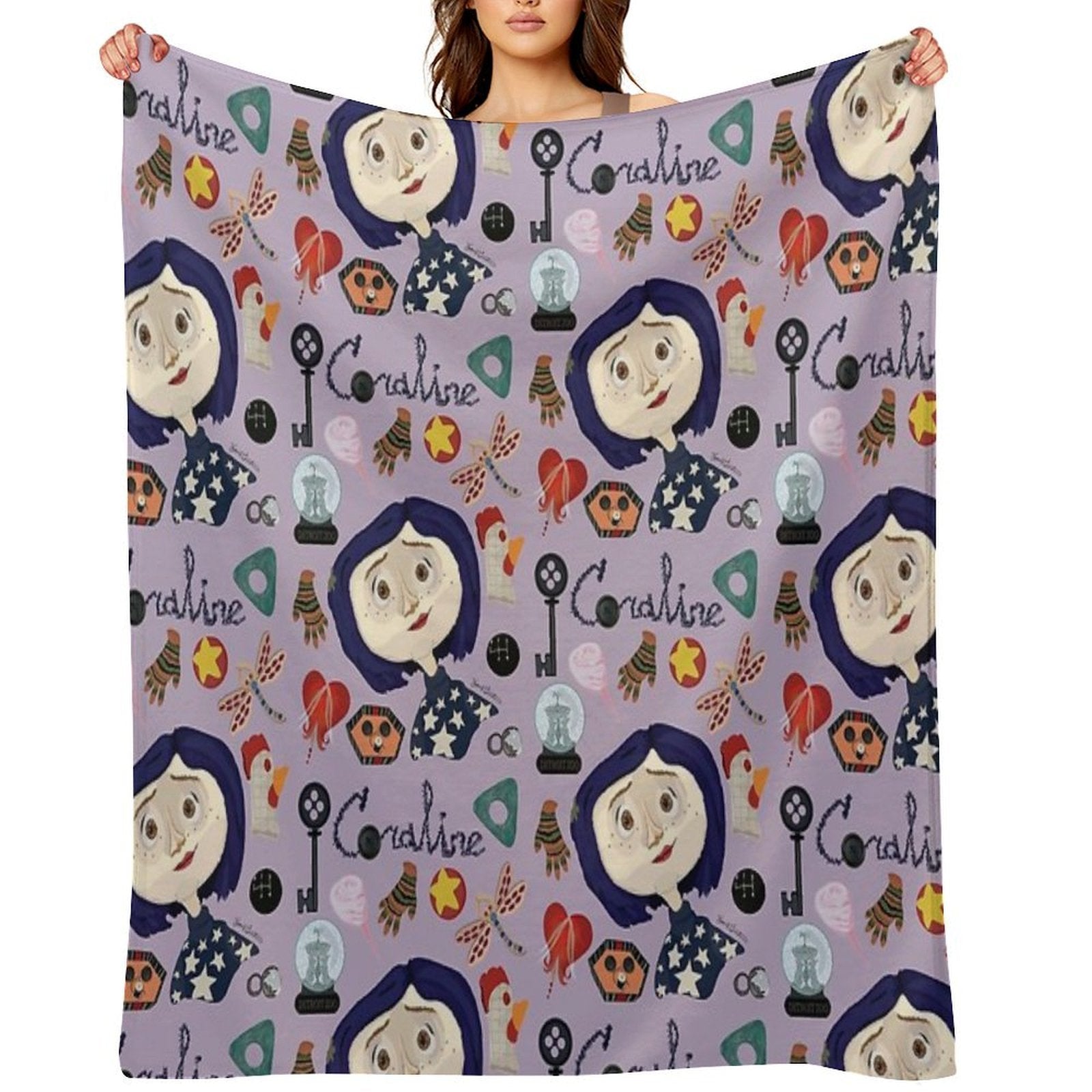 At The Pink Palace Apartments Pattern Easy Care Throw Blanket