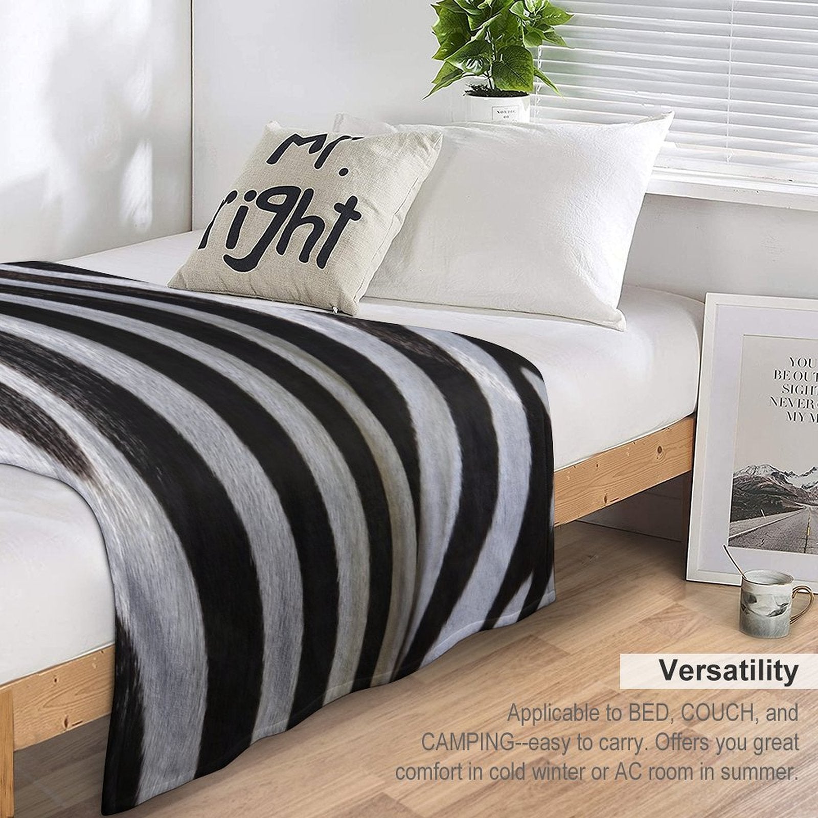 Zebra Premium Throw Blanket