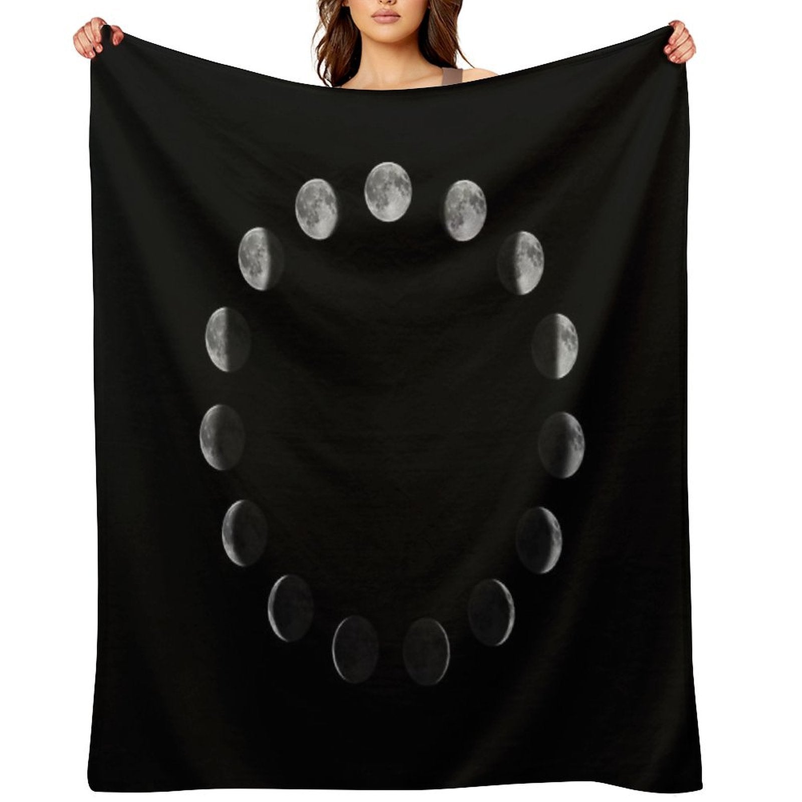 Moon Phases 2 Machine-washable Throw Blanket