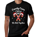 Christmas Candy Cane Heart Holiday Family Matching Pajama  Stretchy T-Shirt