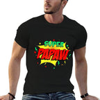 Super Papaw Comic Themed Style Superhero Fathers Day  Slim-fit Cut T-Shirt