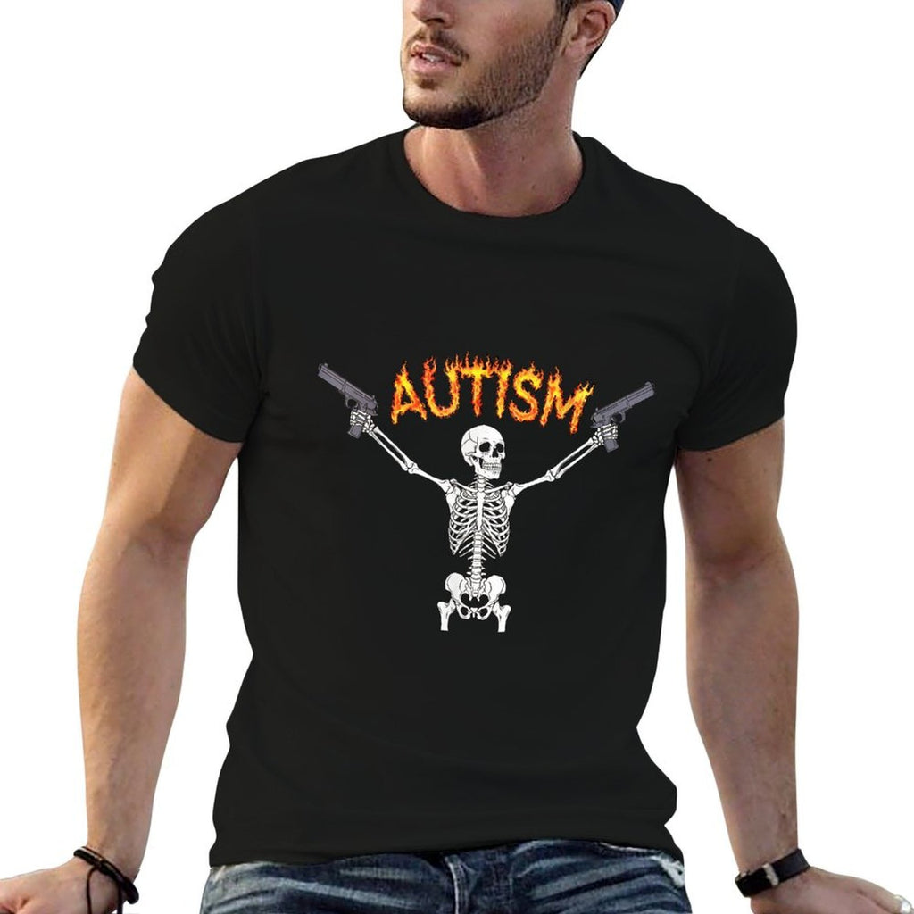 Autism Awareness Skeleton Autism Skeleton Funny Meme  Slim-fit Cut T-Shirt