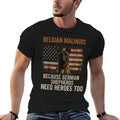 Funny Belgian Malinois American Patriotic Dog 4th July for Men Women Kids  Polyester Blend T-Shirt