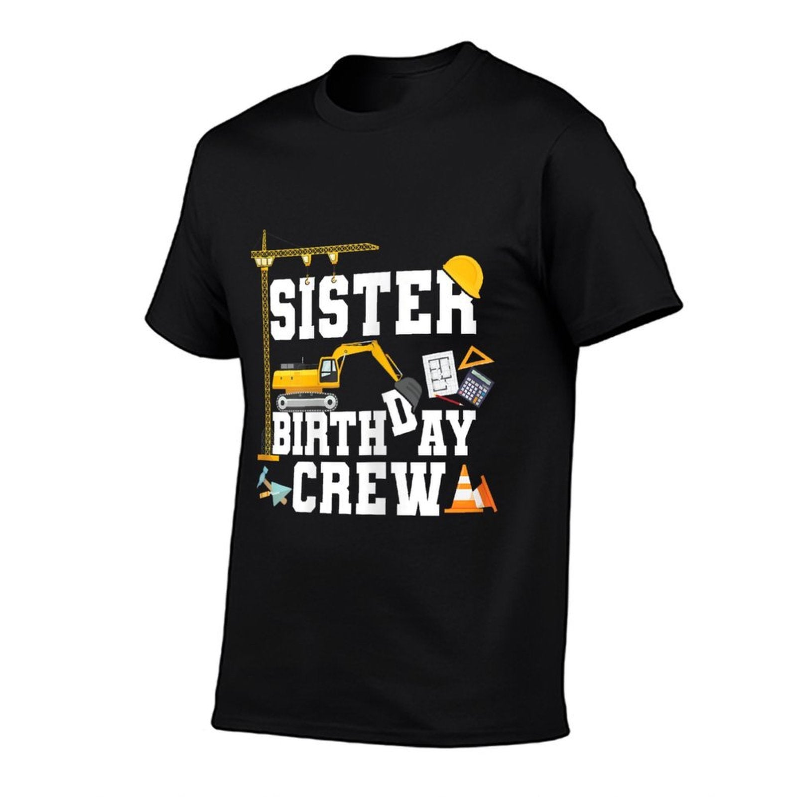 Sister Birthday Crew Girls Construction Birthday Party  Slim-fit Cut T-Shirt