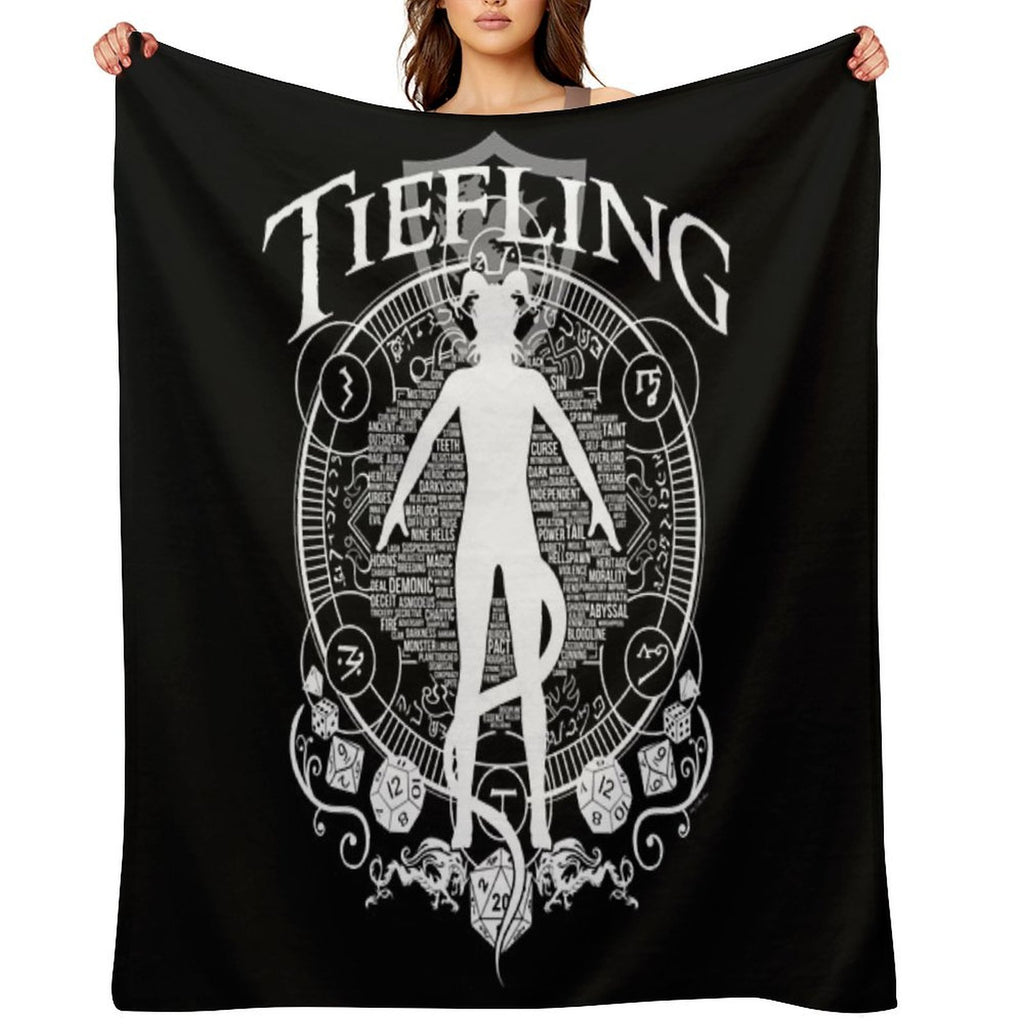 Tiefling - White Travel-friendly Throw Blanket