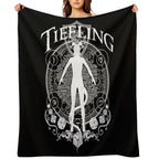 Tiefling - White Travel-friendly Throw Blanket