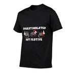 Funny Overstimulated But Festive Possum Santa Hat Lights  Wrinkle-resistant T-Shirt