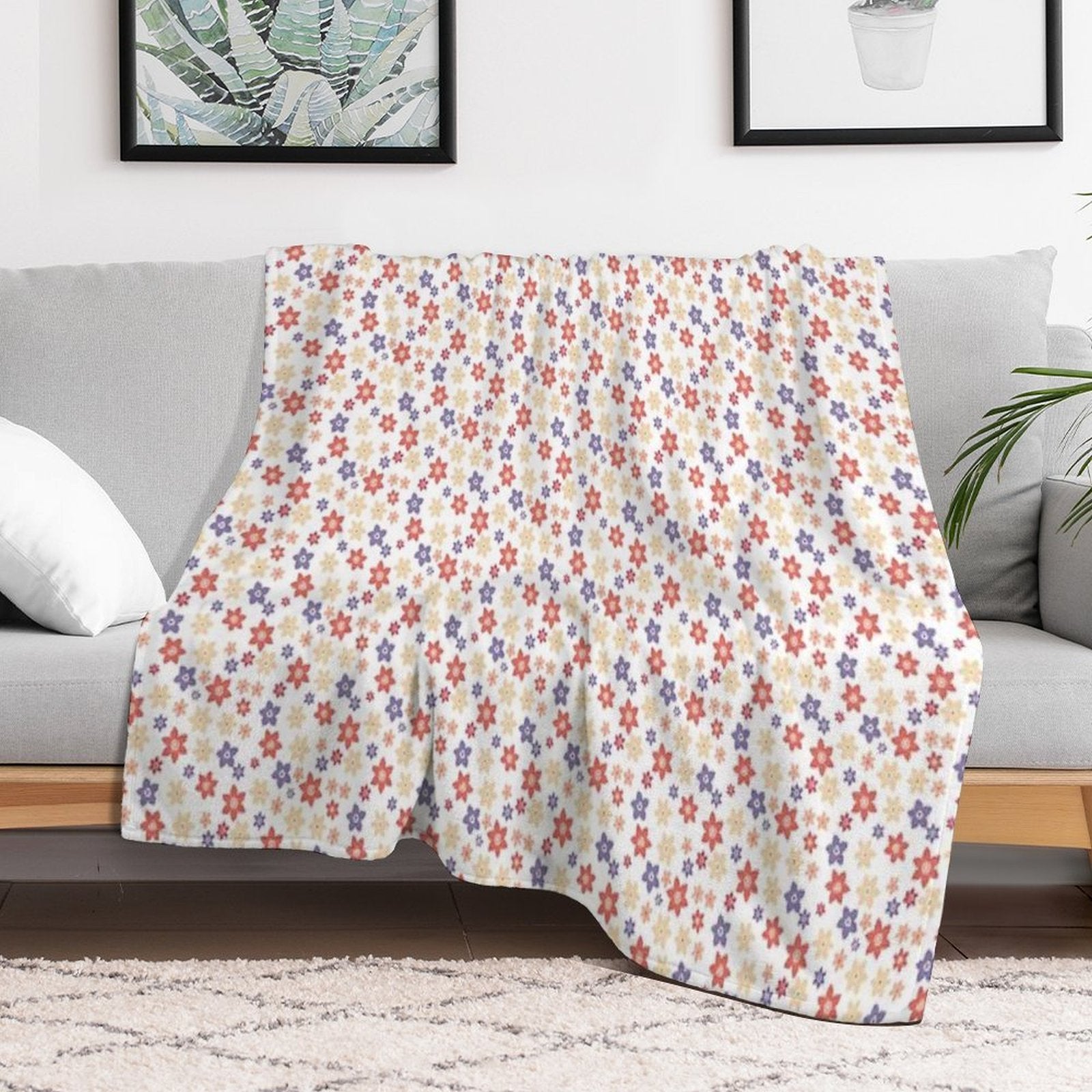 Multicolor Flower Pattern – Vibrant Floral Design for A Joyful Aesthetic Versatility Throw Blanket
