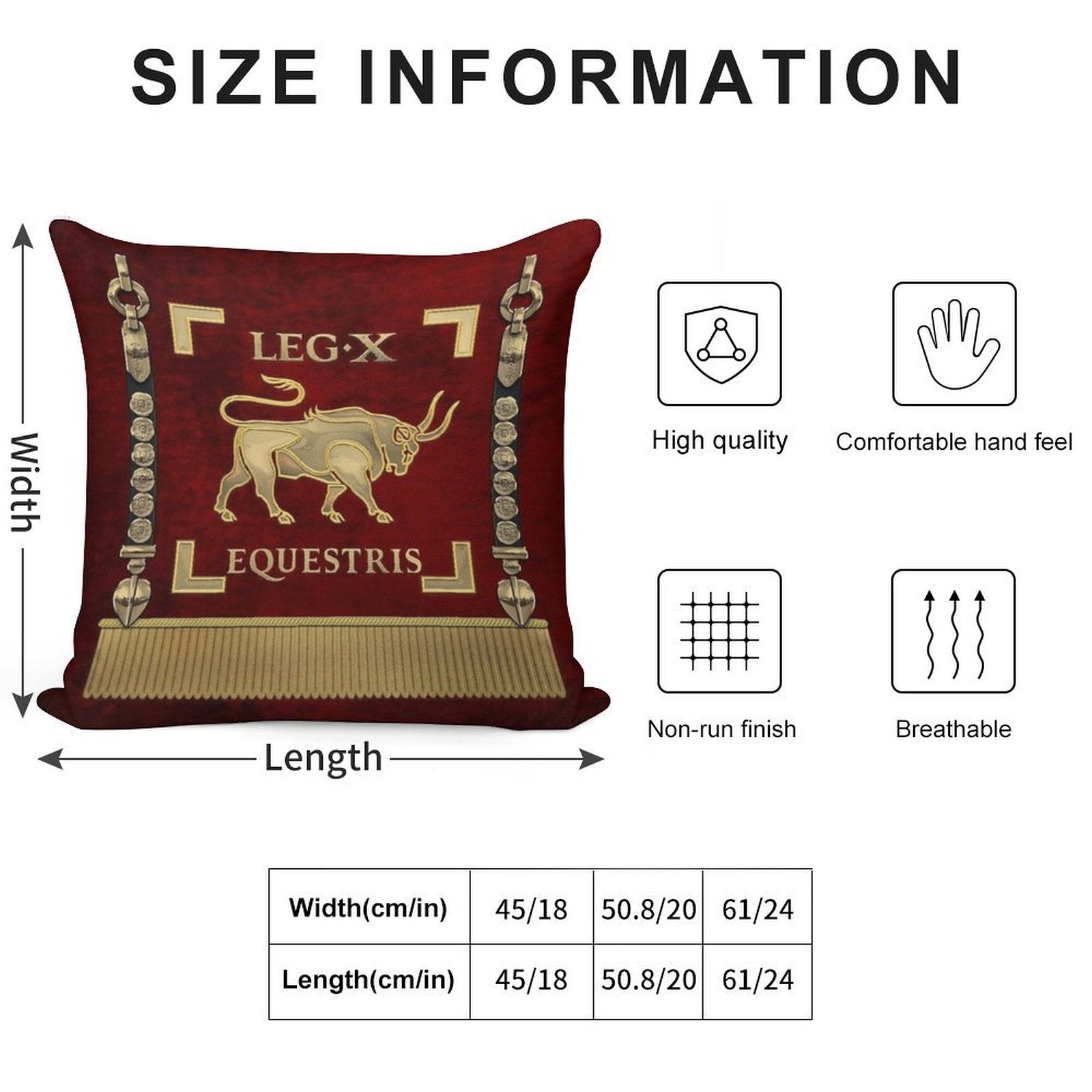 Standard of The 10th Mounted Legion - Vexillum of Legio X Equestris Soft Easy Maintenance Throw Pillow