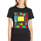 Level Up Your Education Gaming Inspired Teacher Gamers  Summer-ready Fabric T-Shirt