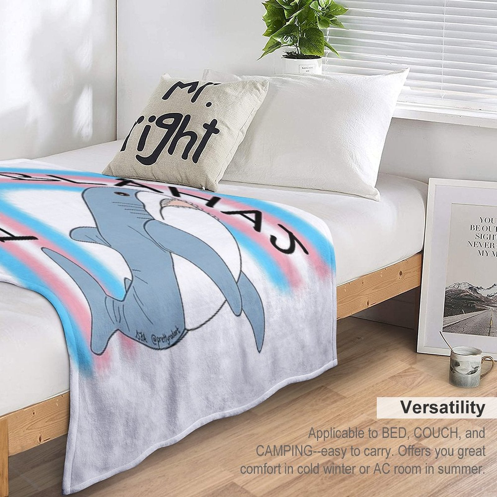 Friend of Blahaj Gift-ready Throw Blanket