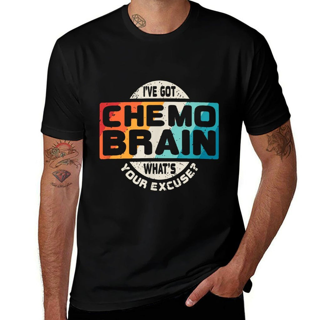 Cancer T Chemo Brain Retro Awareness Gift  Moisture-wicking T-Shirt