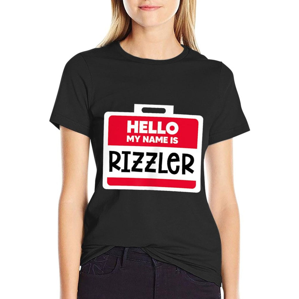 Hello My Name Is Rizzler Funny Rizz Meme  Trendy Pattern T-Shirt