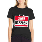 Hello My Name Is Rizzler Funny Rizz Meme  Trendy Pattern T-Shirt