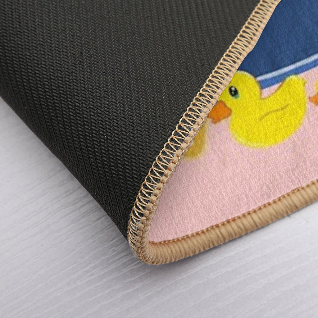 Capybara Taking A Bubble Bath with A Rubber Duck  Versatile Bath Mat