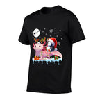 Santa Penguin Riding Axolotl Reindeer Christmas Sea Animal  Versatile T-Shirt