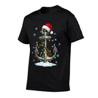 Nautical Anchor Christmas Lights Boating Sailor  Durable T-Shirt