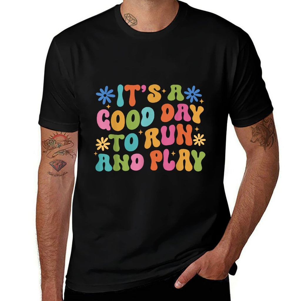 Its A Good Day To Run And Play PE Teacher Physical Education  Oversized Silhouette T-Shirt