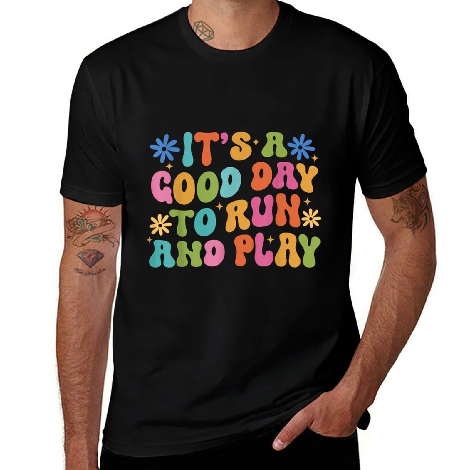 Its A Good Day To Run And Play PE Teacher Physical Education  Oversized Silhouette T-Shirt