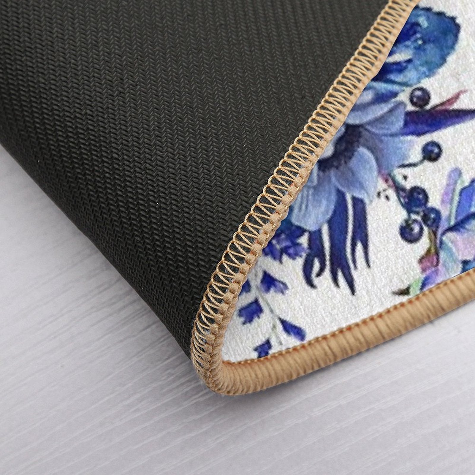 Blue Floral Design  Pet-Safe Bath Mat