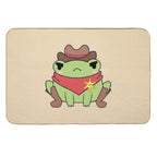 Cute Cowboy Frog  Dirt-Trapping Bath Mat