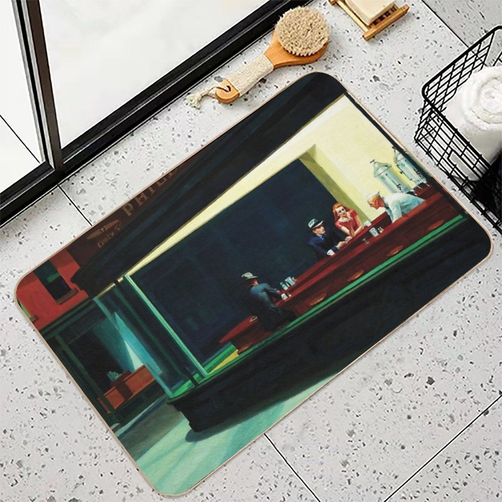 Nighthawks by Edward Hopper Durable Bath Mat