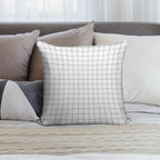 Grid White Gray Soft Luxury Feel Throw Pillow