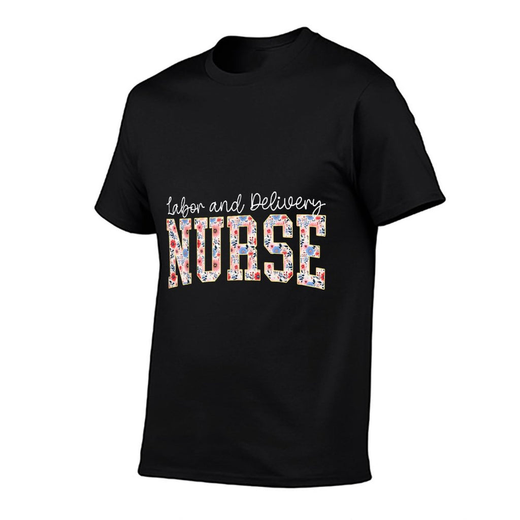 Cute Labor And Delivery Nurse Groovy LD Nurse Floral  Heathered Texture T-Shirt