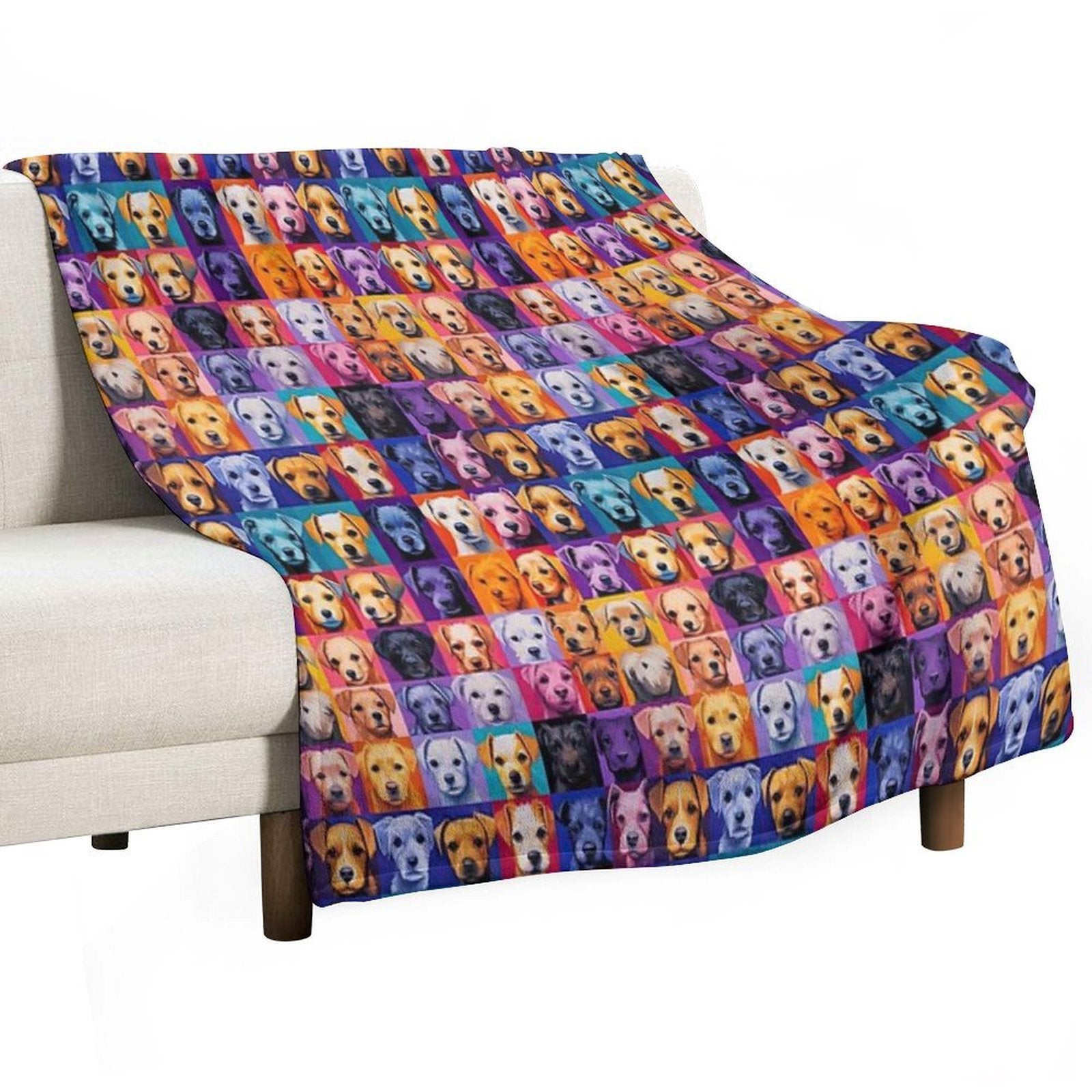 Dogs Pattern Anti-pilling Throw Blanket