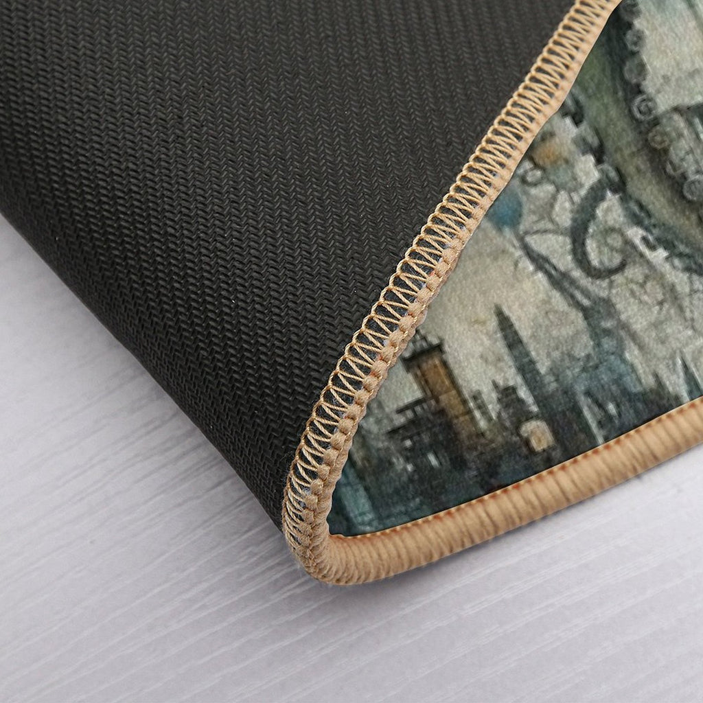 Surreal Vintage Fantasy Steampunk Octopus  Anti-Trip Bath Mat