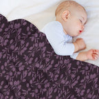 Blushing Purple Cherry Small Olive Pattern Sustainable Throw Blanket