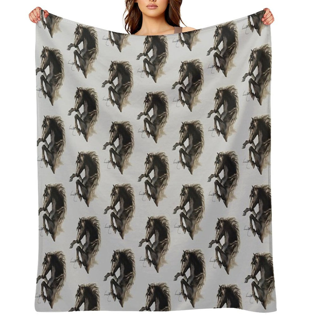 Black Fury (Cut-Out) Quick-dry Throw Blanket