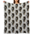 Black Fury (Cut-Out) Quick-dry Throw Blanket