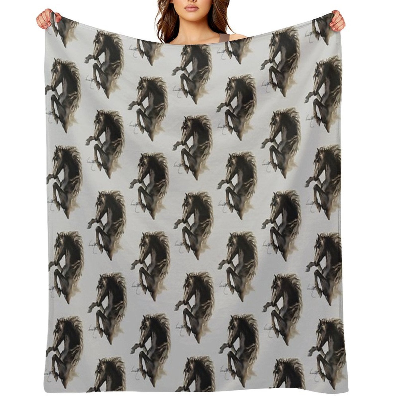Black Fury (Cut-Out) Quick-dry Throw Blanket