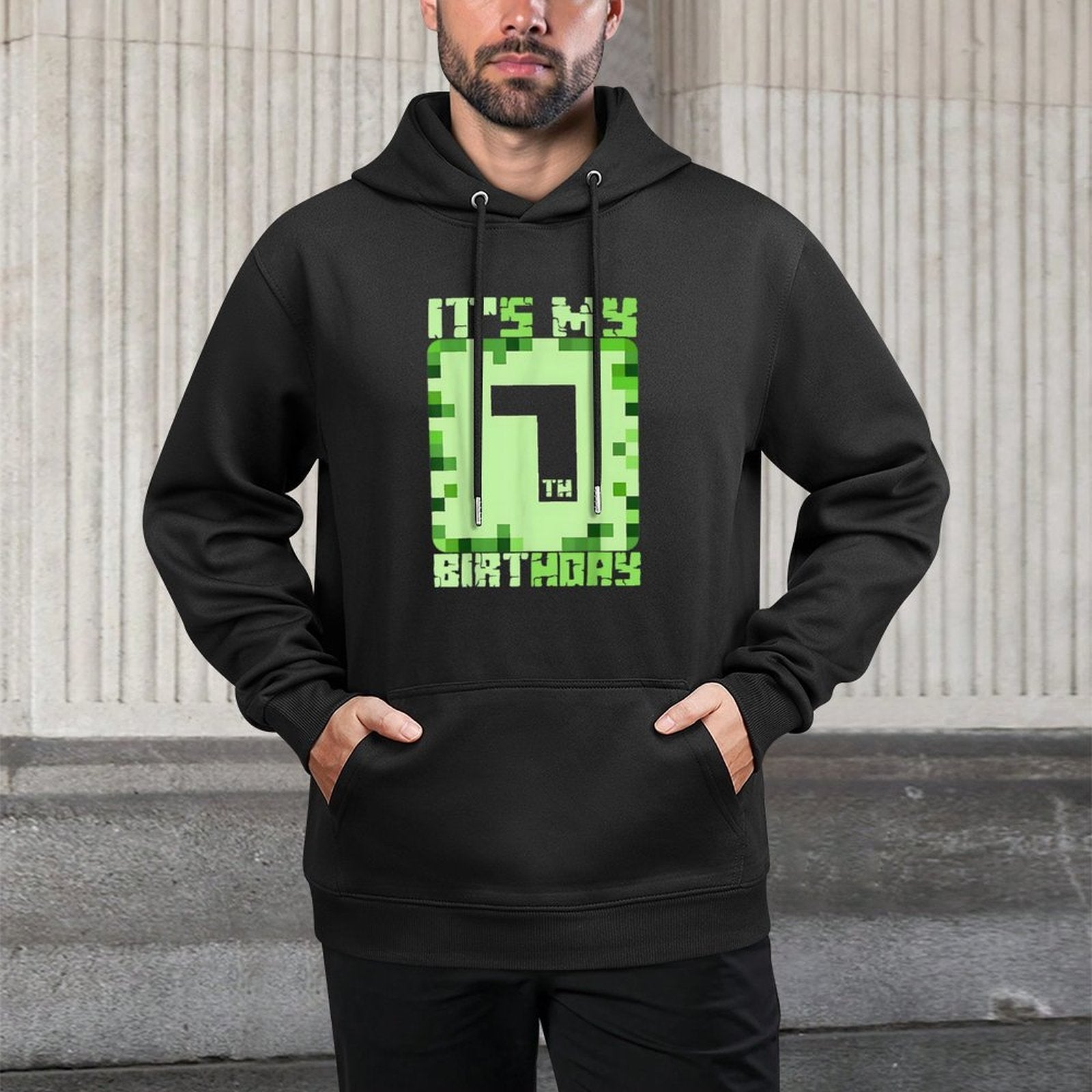 It's My 7th Birthday Video Game Pixel 7 Year Birthday Kids Moisture-Wicking Hoodie