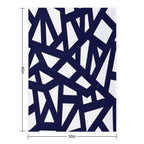 Navy Blue Thick Mosaic Lines On White Comfort Throw Blanket