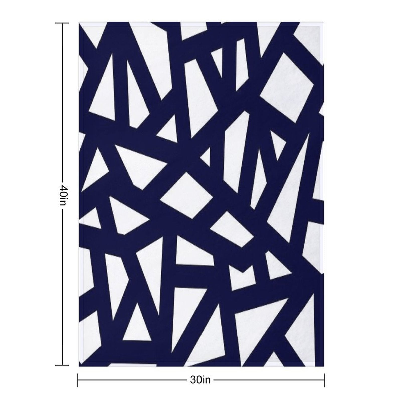 Navy Blue Thick Mosaic Lines On White Comfort Throw Blanket