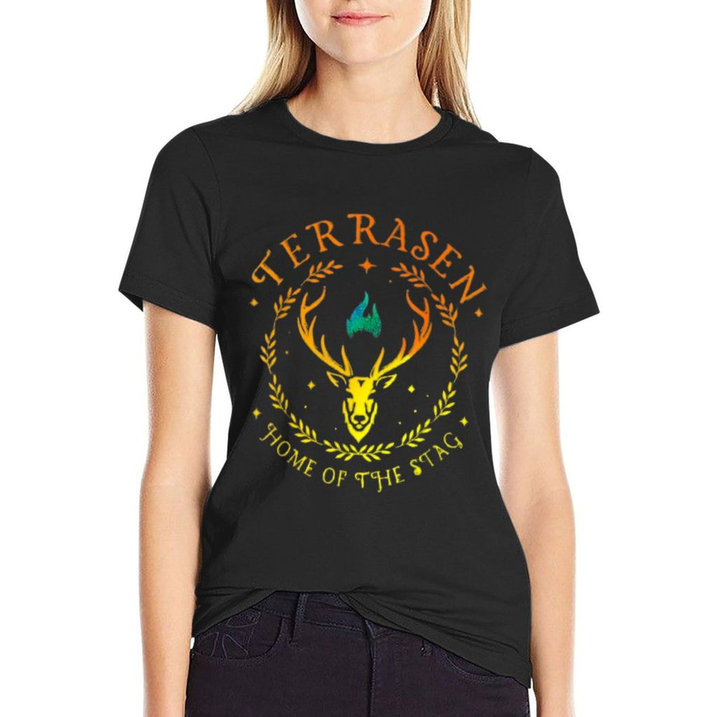 Terrasen Home Of The Stag, Throne of Glass Book Lover  Trendy Pattern T-Shirt