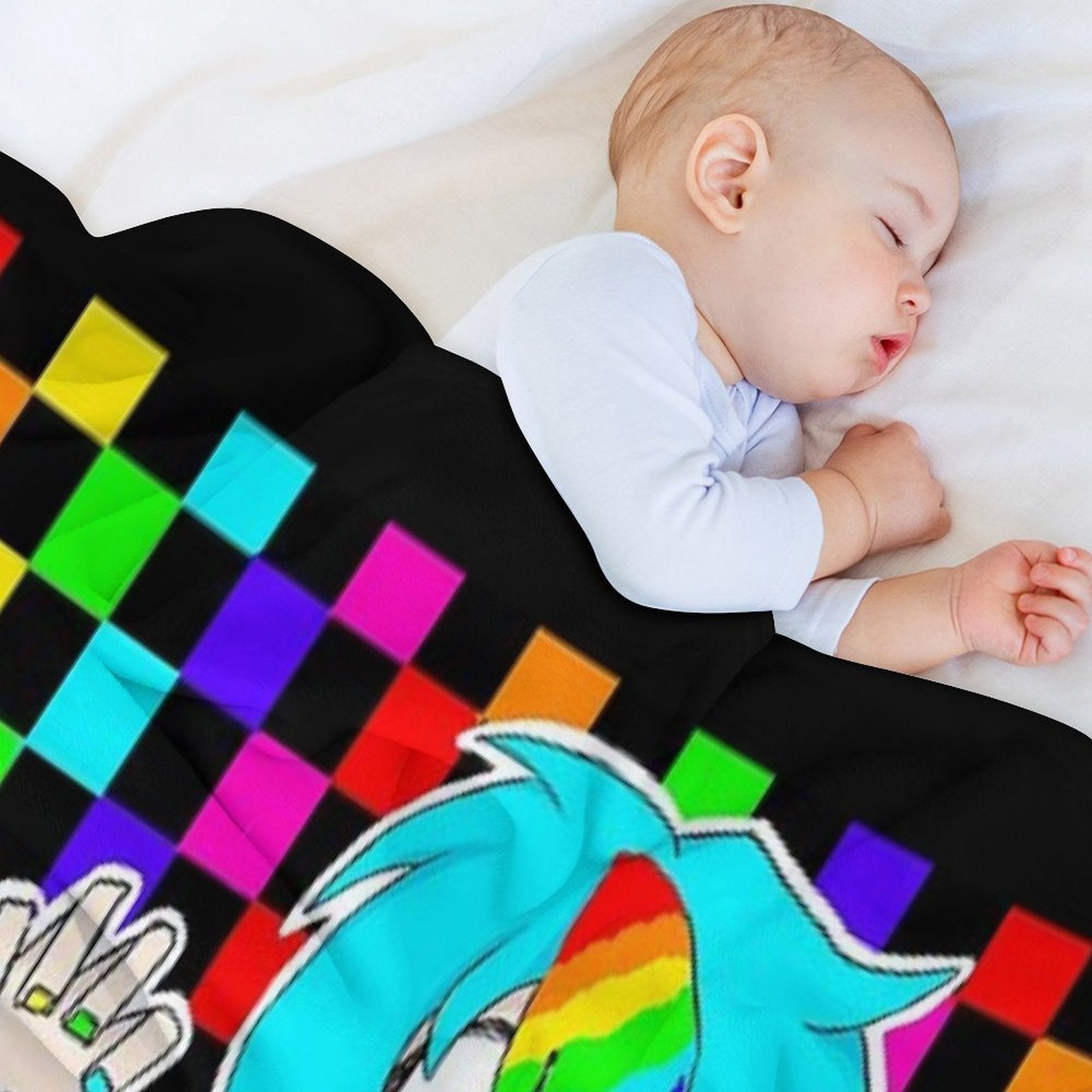 Colourful Rainbow Scene Girl Quick-dry Throw Blanket