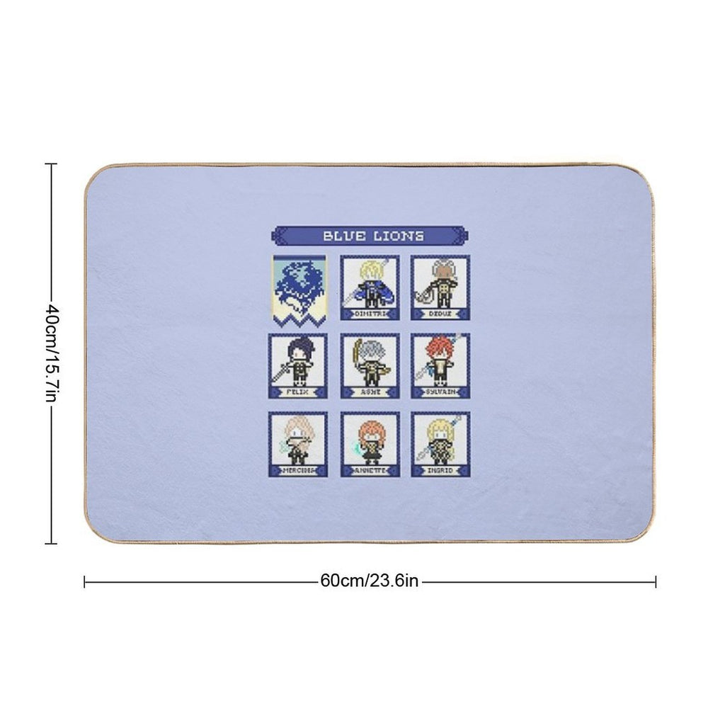 Fire Emblem Three Houses Blue Lions House Pixel Parody  Pet-Safe Bath Mat