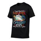 Honeymoon Cruise 2025 Just Married Matching Couples Vacation  Soft T-Shirt