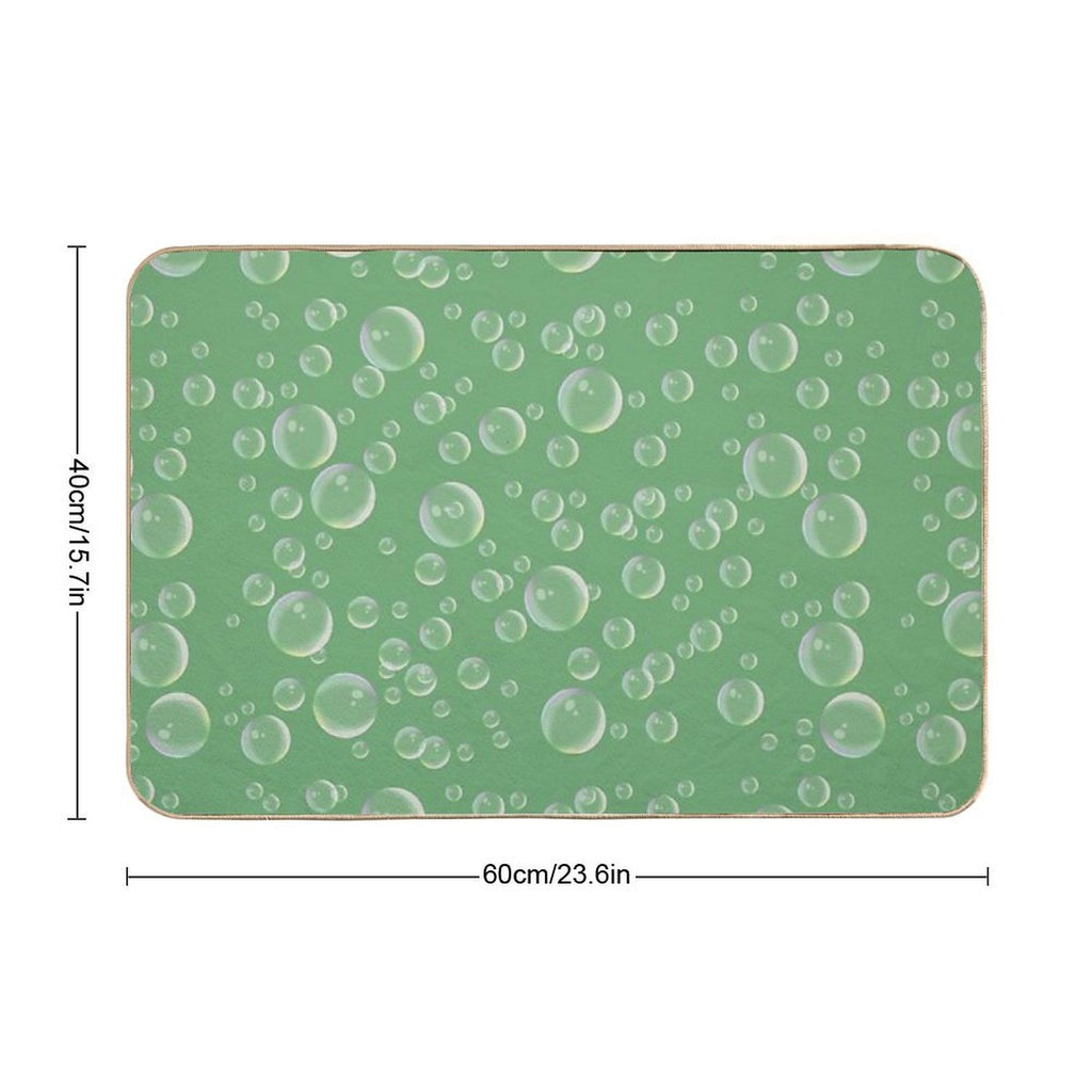 COMMIC Bubbles on Green  Easy Maintenance Bath Mat