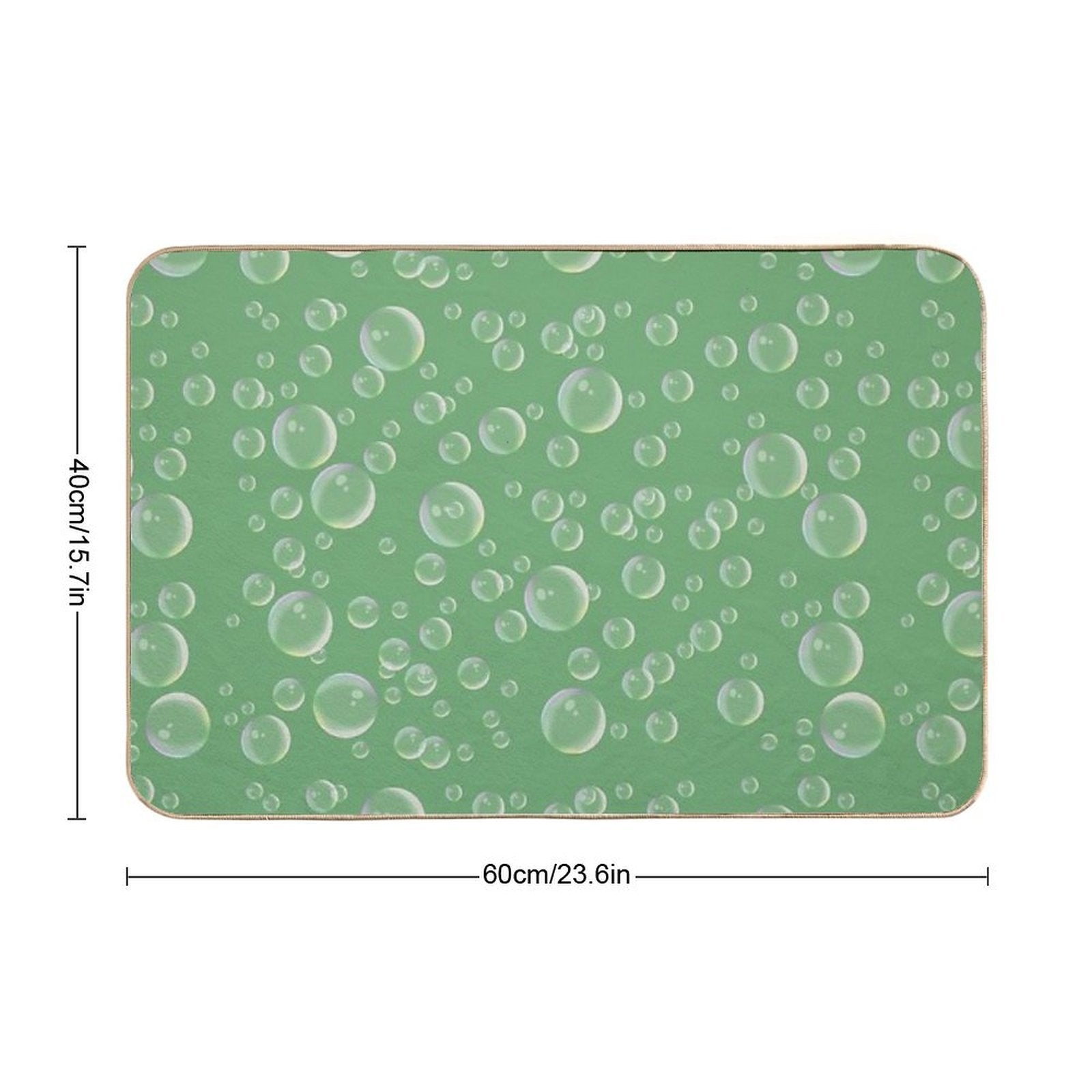 COMMIC Bubbles on Green  Easy Maintenance Bath Mat