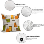 Rectangles And Stars Mid-Century Soft Gift Ready Throw Pillow