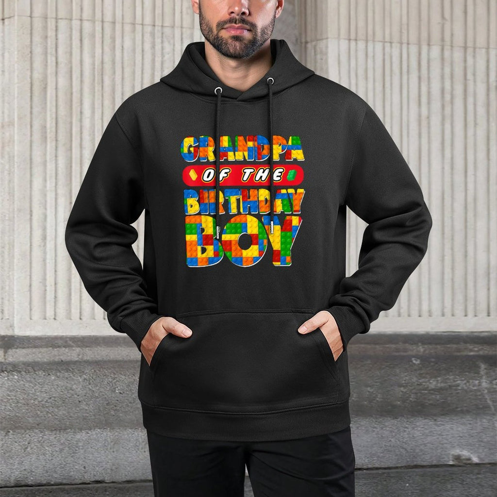 Grandpa Birthday Boy Building Bricks Family Party Decor Unisex Design Hoodie