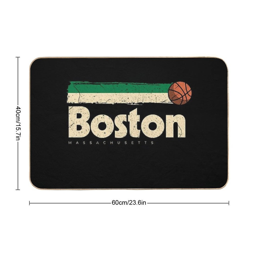 Boston Basketball B-Ball City Massachusetts Retro Boston Durable Bath Mat