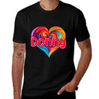 I Heart Love Donny First Name Tshirt Colorful Named  Polyester Blend T-Shirt
