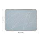 Pastel Soft Pale Grey Blue with White Scribbles Original Art  Long-Lasting Bath Mat