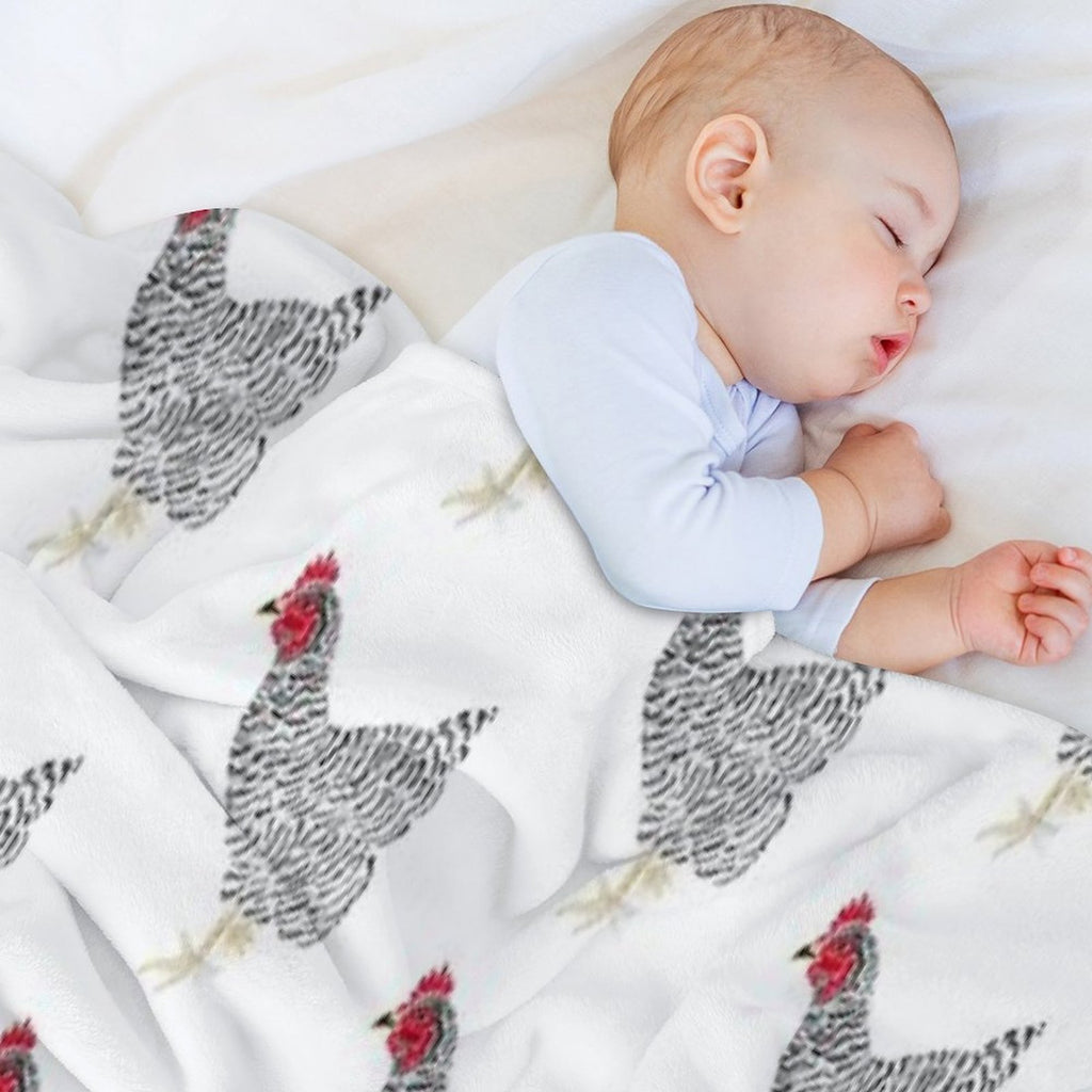 Barred Rock Hen Compact Throw Blanket